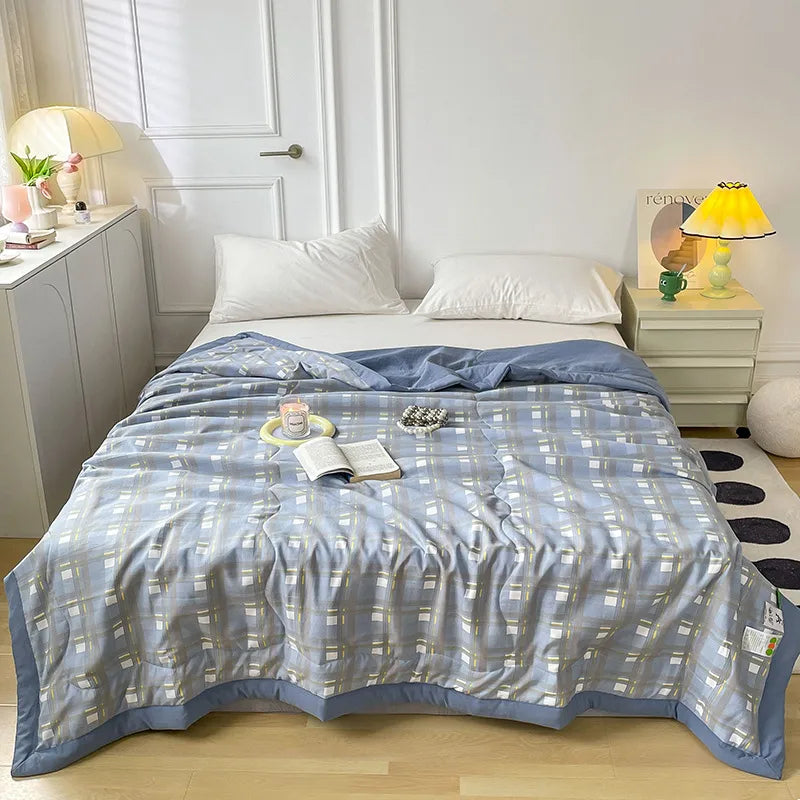 Class a soft waxy double-layer yarn for mother and baby grade summer cool quilt summer air conditioning quilt spring and autumn thin quilt water washable summer quilt
