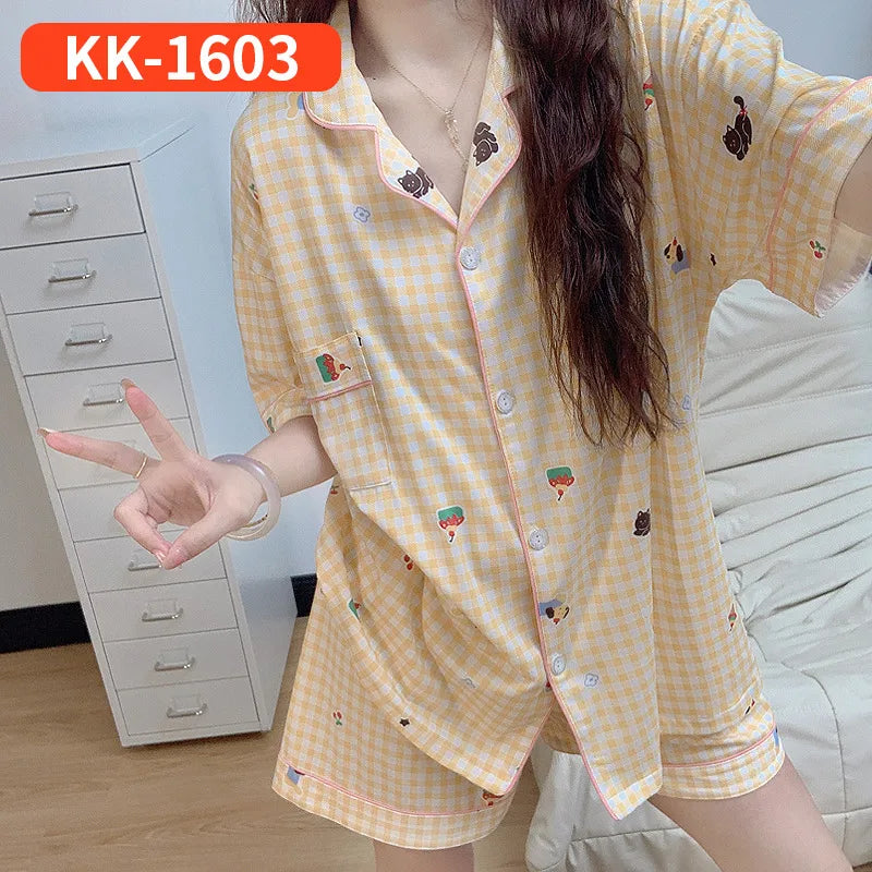 Purple Heart Sweet Style Women's Sleepwear Long Sleeve Home Clothes Spring Autumn High Sensation Dormitory Outdoor Wear Set