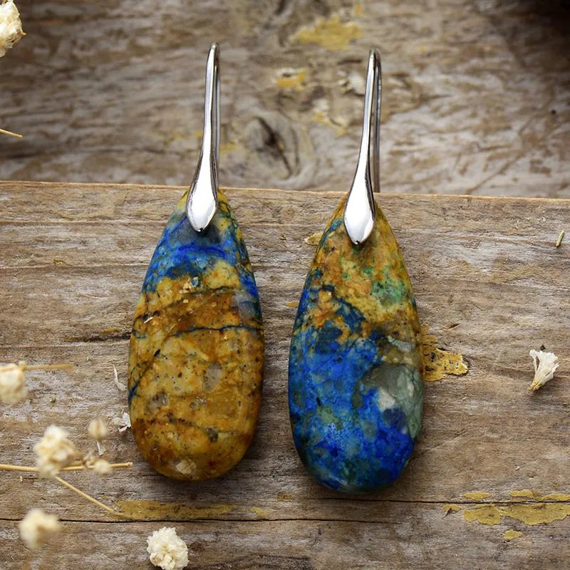 1 pair retro water droplets emperor stone drop earrings