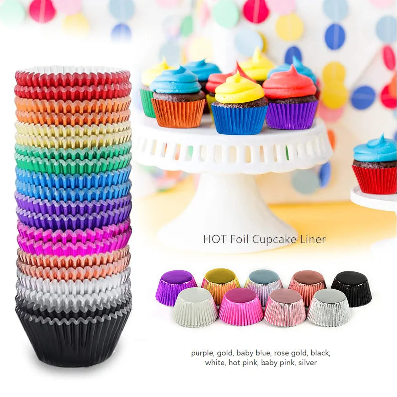 Simple Style Solid Color Composite Aluminum Foil Bakeware cake cups