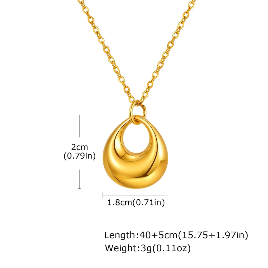 Wholesale Jewelry IG Style Casual Geometric 201 Stainless Steel 18K Gold Plated cable chain Pendant Necklace