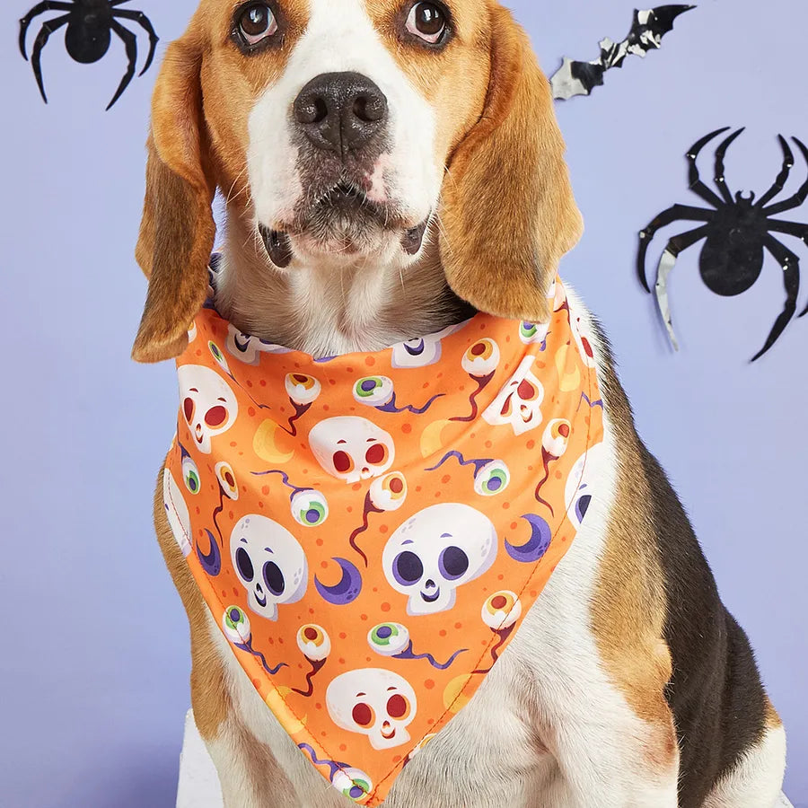Halloween Pet Costume Saliva Towel High Definition Digital Print Dog Triangular Scarf Pet Decorative Neck Warmer Polyester