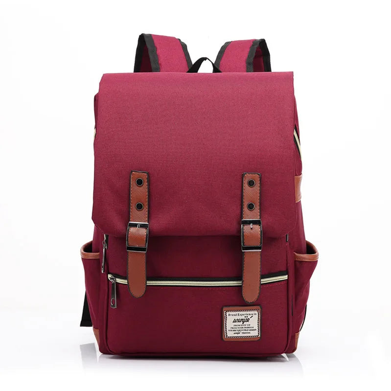 Unisex Solid Color Oxford Cloth Zipper Buckle Fashion Backpack School Backpack