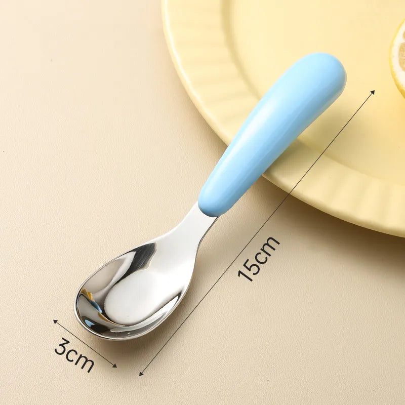 casual solid color stainless steel spoon 1 set