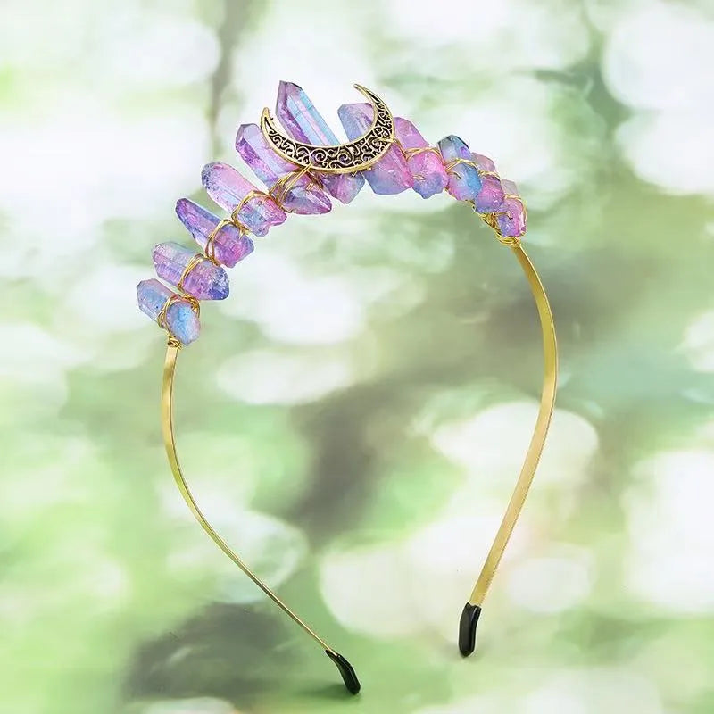 Handmade Pastoral Women's Solid Color Gem Hair Band
