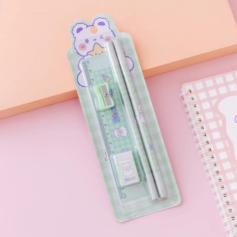 1 set bear class learning plastic wood cute pencil