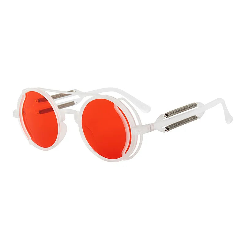 classic style solid color ac round frame full frame men's sunglasses