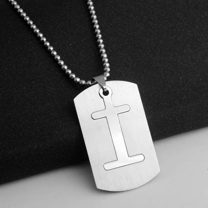Hip-Hop Simple Style Letter 304 Stainless Steel Hollow Out Men's Pendant Necklace