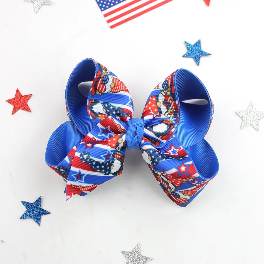 Independence Day Hairpin American Flag Bow Hair Accessories Children Girl Cute Headwear Patriotic Hairpin