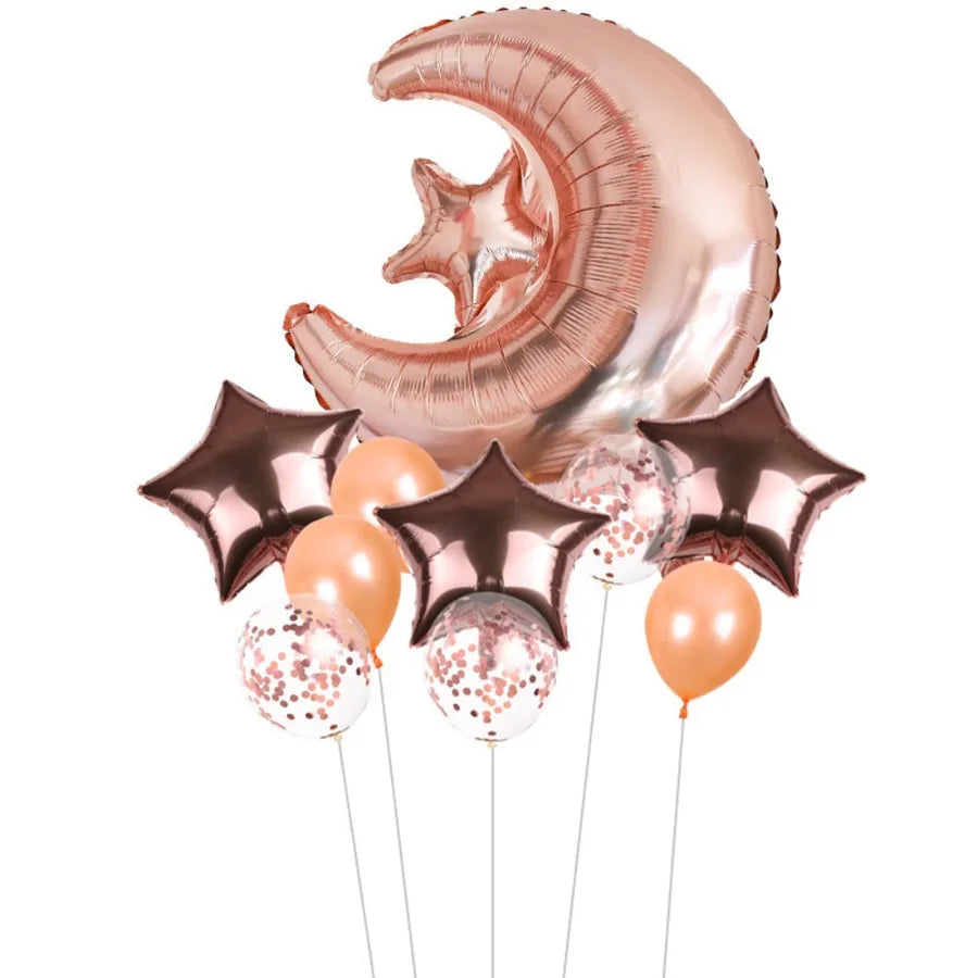 Romantic Star Moon LaTeX Aluminum Film Festival Balloons Party Supplies Balloons 1 Set
