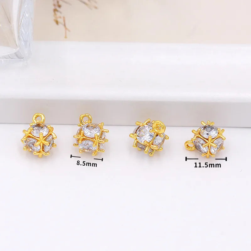 1 Piece Copper Zircon Flower Bow Knot Pendant