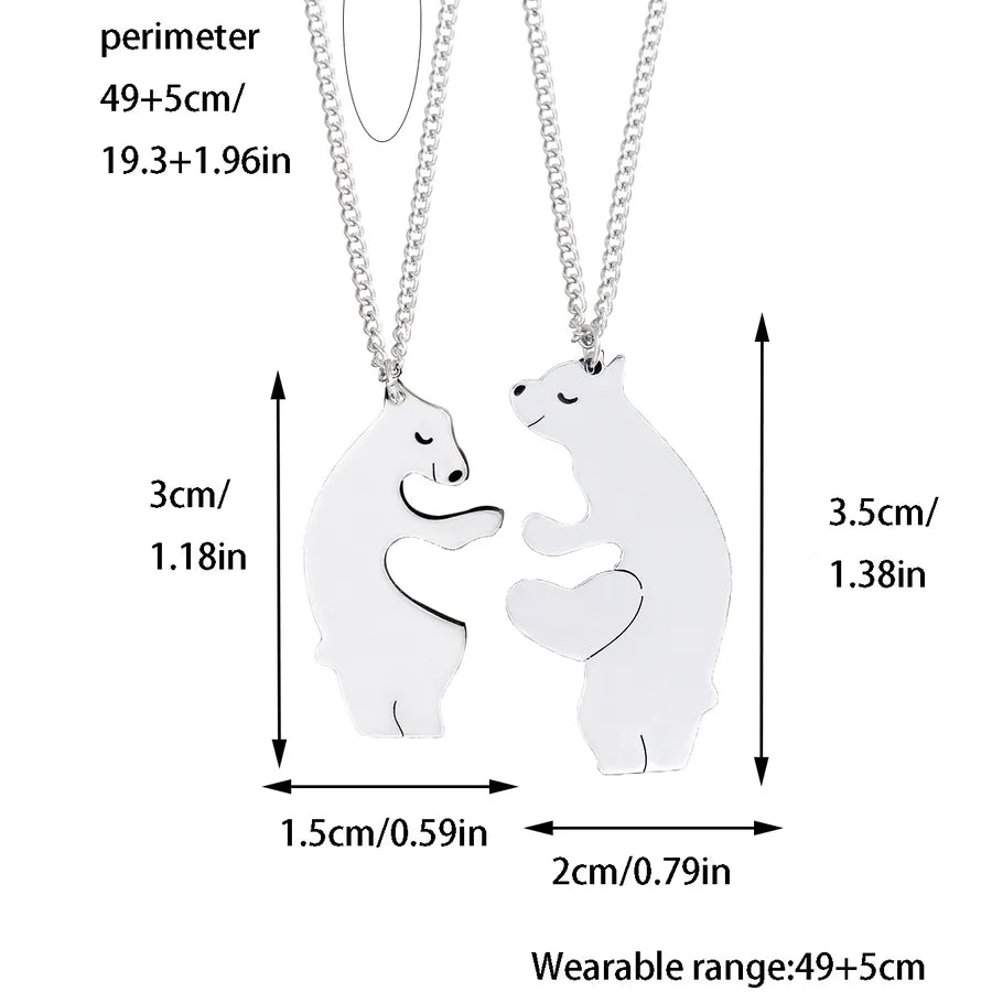 Wholesale Jewelry Casual Polar Bear 304 Stainless Steel Pendant Necklace cable chain