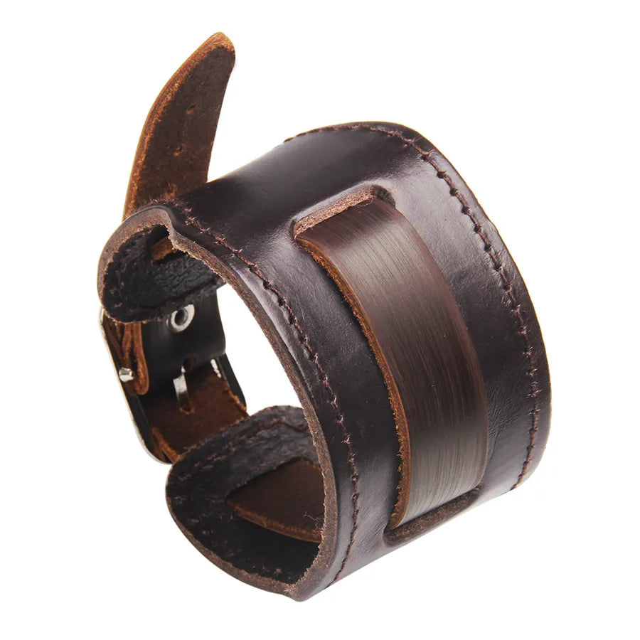 Streetwear Geometric Pu Leather Men's wristband Men Cord & Leather Bracelets