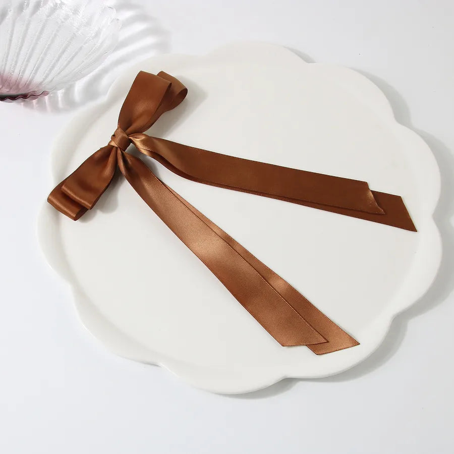 Women's Sweet Simple Style Classic Style Solid Color Bow Knot Cloth Hair Clip