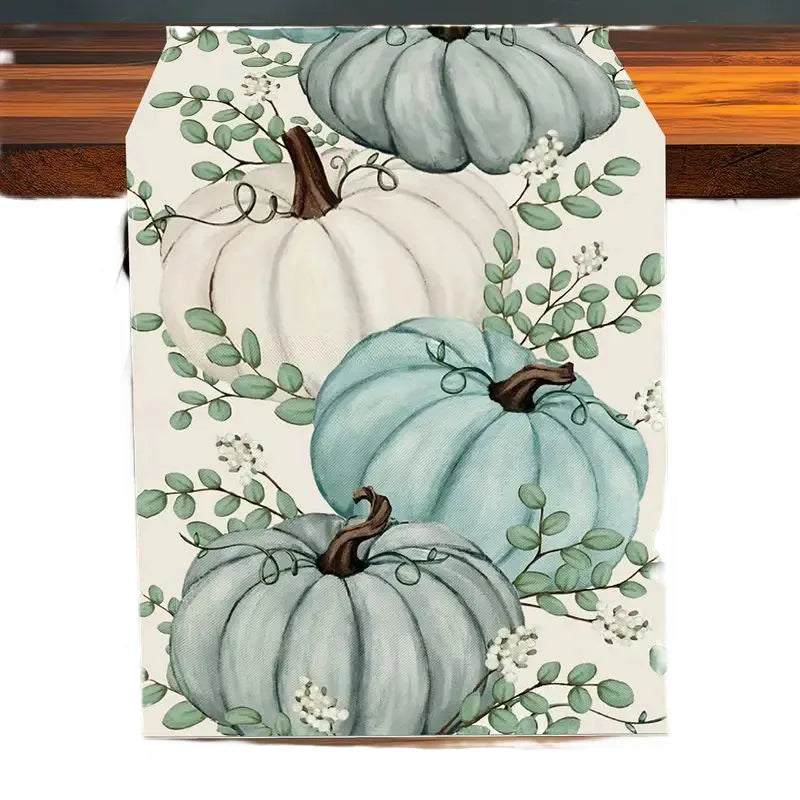 Halloween Thanksgiving Cute Pumpkin Lattice Polyester Table Runner