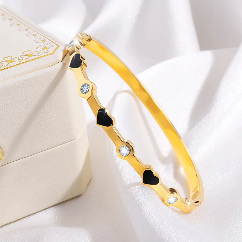 Casual Simple Style Classic Style Heart Shape 304 Stainless Steel Bangle In Bulk