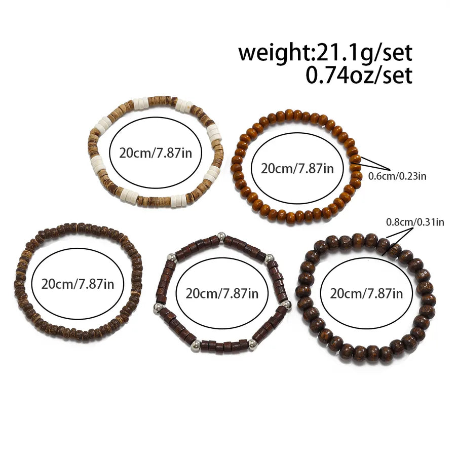 Hip-Hop Round Wooden beads Men's Bracelets Men Beaded Bracelets
