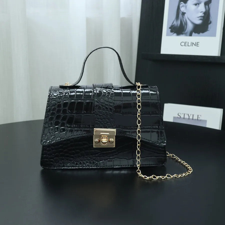 Classic Hot-Selling Women's Bags  New Foreign Trade Wholesale Simple Alligator Print Handbag Girls' Bags Chain Bag