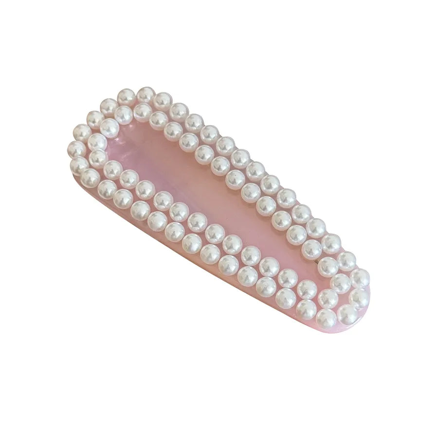 New High-End Pearl Embedded Acetate Hair Clips Versatile Bangs Hairpins Simple Tailor-made Spring Clamp Hair Accessories