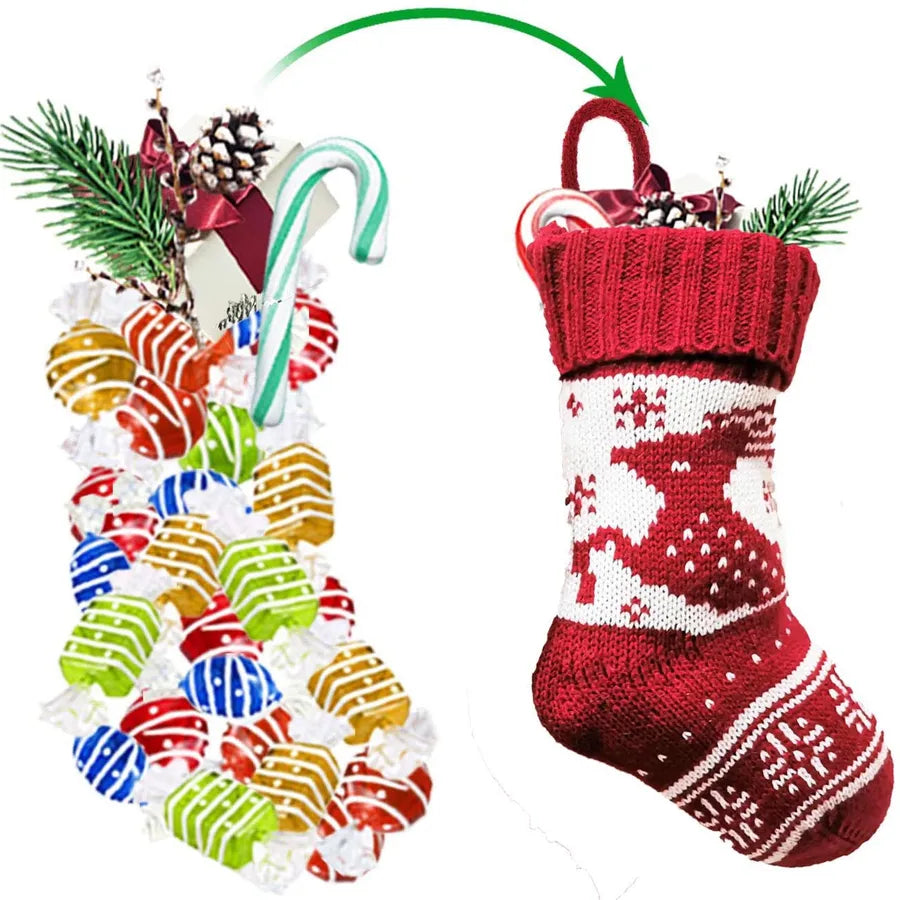 Christmas Basic Retro Classic Style Christmas Tree Elk Polyester Indoor Party Festival Christmas socks