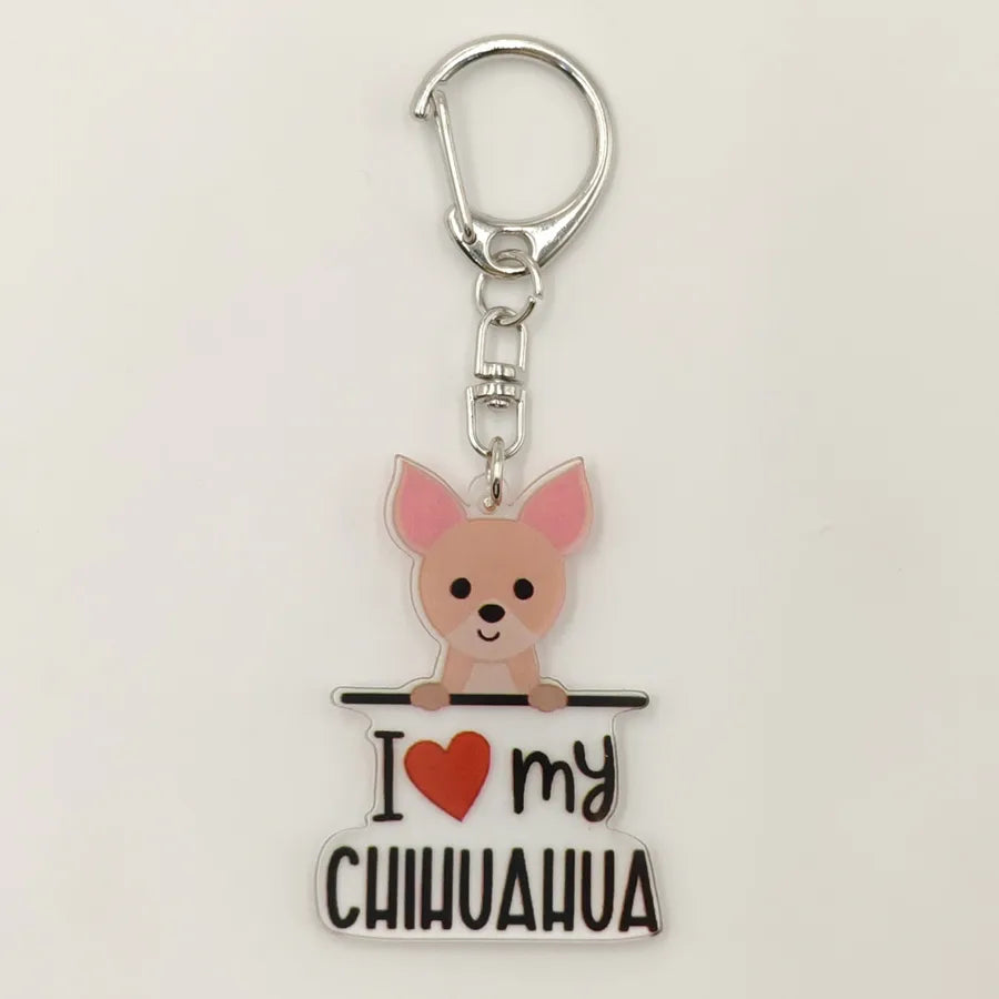 Ethnic Style Simple Style Letter Dog Arylic Unisex Keychain