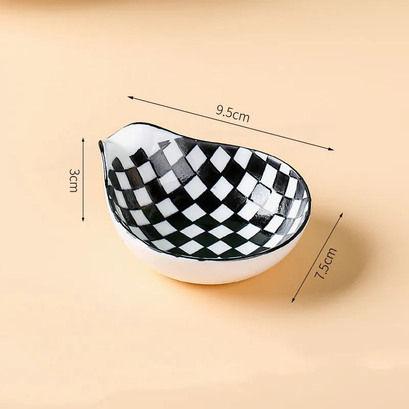 Casual Classical Lattice Flower ceramics Tableware 1 Piece 1 Set