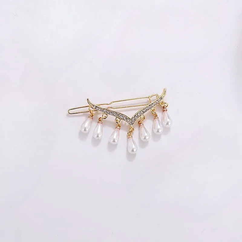 Modern Style Shiny Women's Solid Color Alloy Inlay Crystal Hair Clip