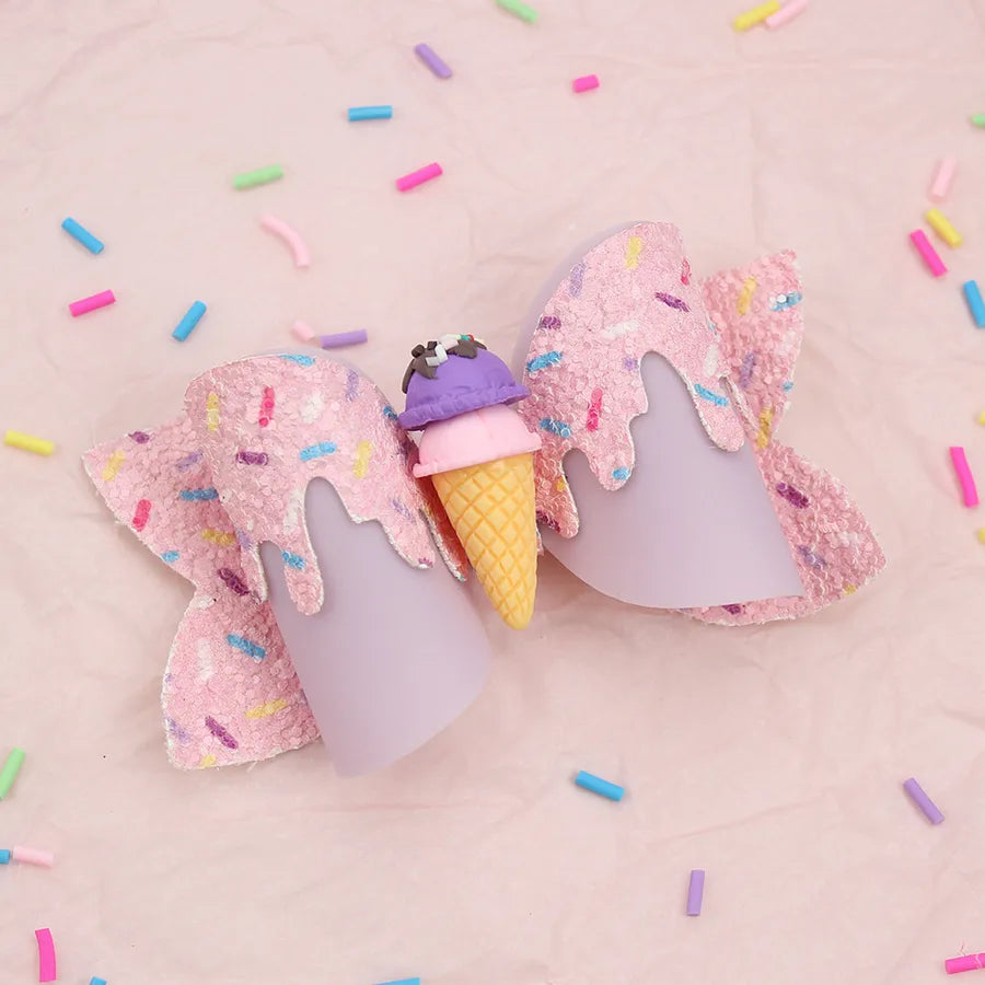 Amazon's New Donut Hairpin Children's Bow Hair Accessories Ice Cream Cream Candy Color Girl Hairpin