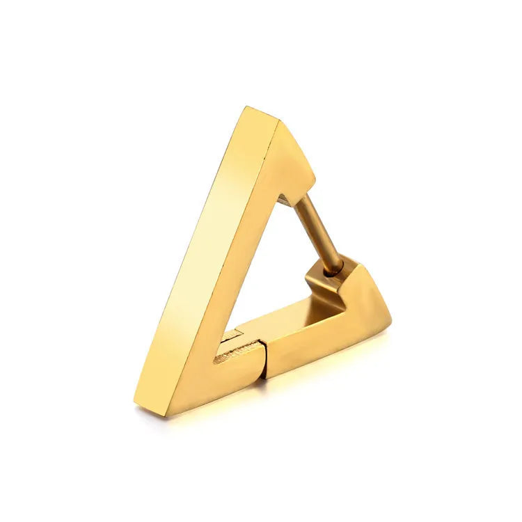 simple style triangle titanium steel polishing ear clips earrings 1 piece