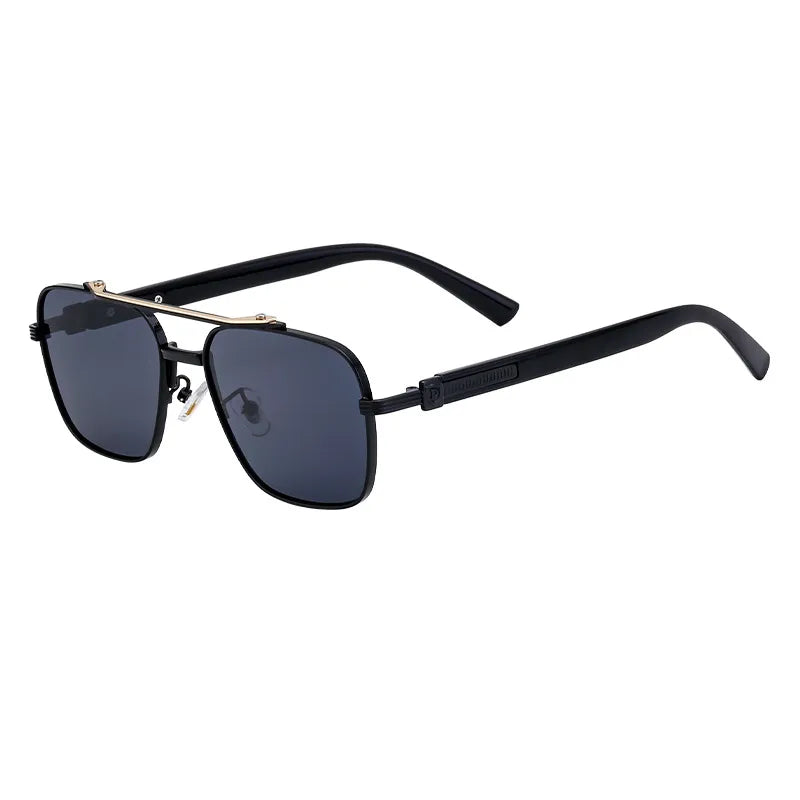 Vacation Solid Color Pc Gradient Tinted Lenses Square Full Frame Men's Sunglasses