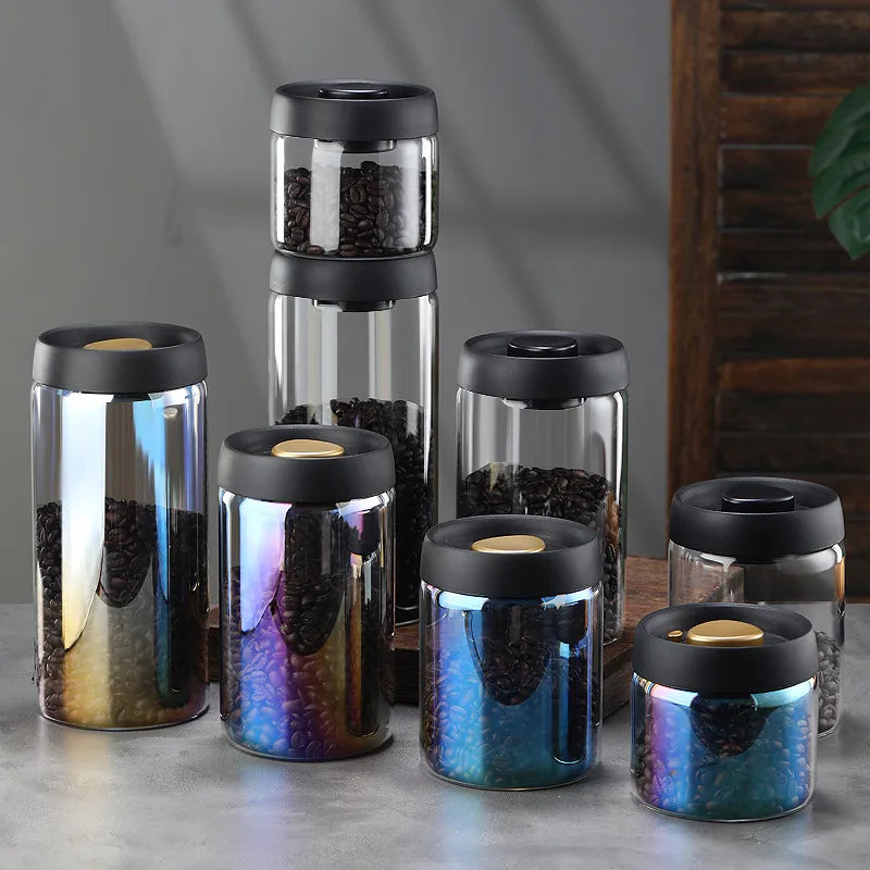 Simple Style Solid Color Glass Storage Container Box