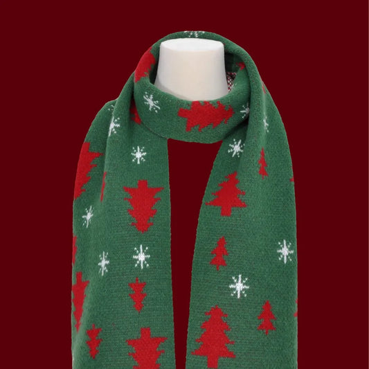Women's Casual Christmas Tree Snowflake Cotton Acrylic Scarf
