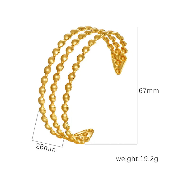 Retro Classic Style C Shape Geometric Flower 304 Stainless Steel Cuff Bracelets Wide Bracelet Bangle In Bulk