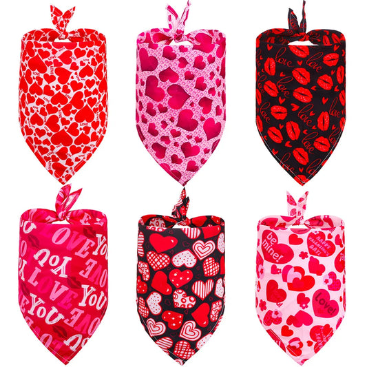 cute sweet polyester valentine's day heart shape pet scarf