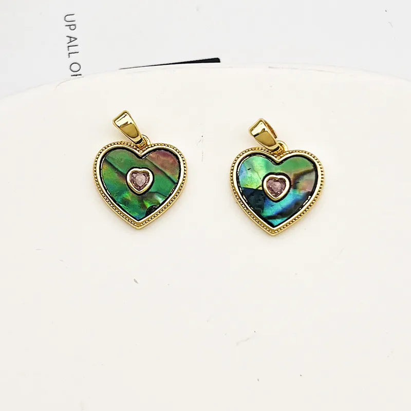 1 Piece 14 * 15mm Copper Heart Shape Rose Flower Pendant Jewelry Accessories