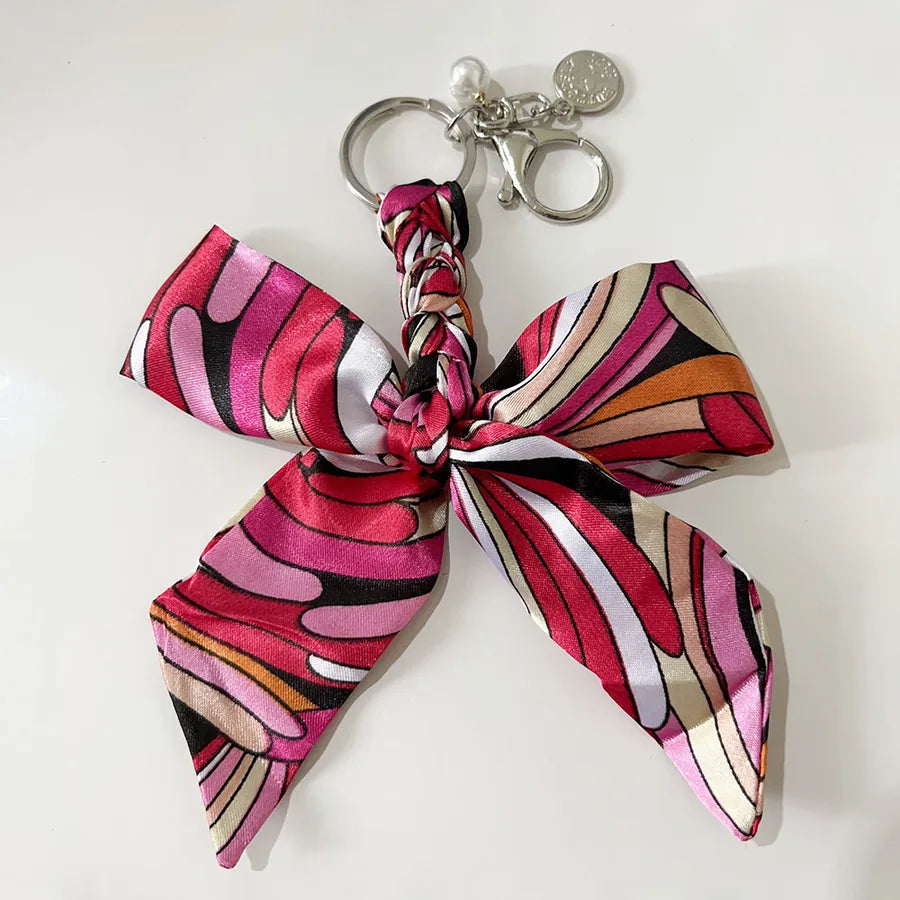 Sweet Simple Style Bow Knot Cloth Metal Unisex Bag Pendant Keychain