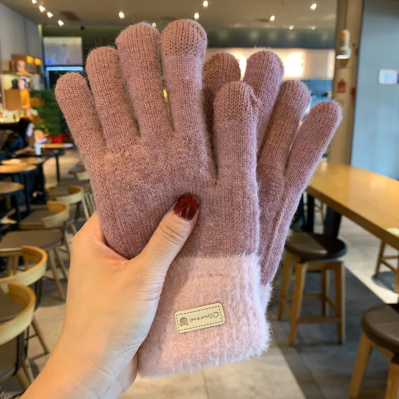 unisex simple style solid color gloves 1 set