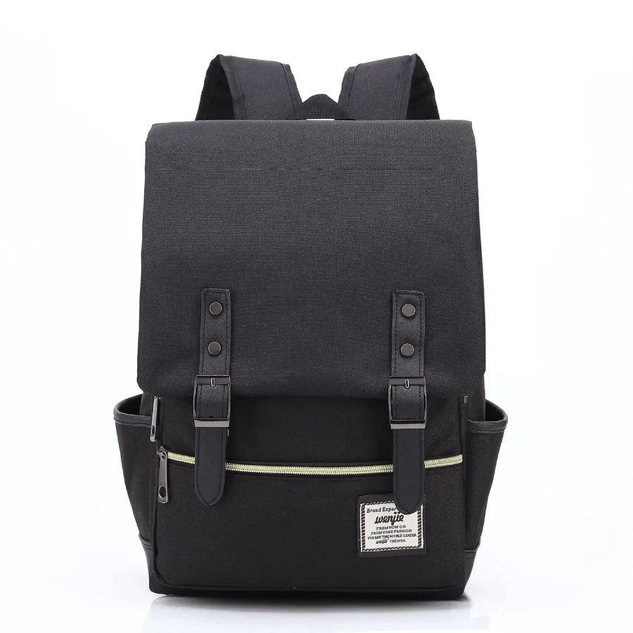 Unisex Solid Color Oxford Cloth Zipper Buckle Fashion Backpack School Backpack
