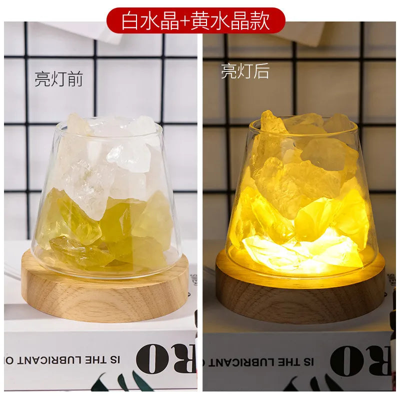 Chinoiserie Retro Geometric Crystal Ornaments Aromatherapy Small Night Lamp Lighting Accessories