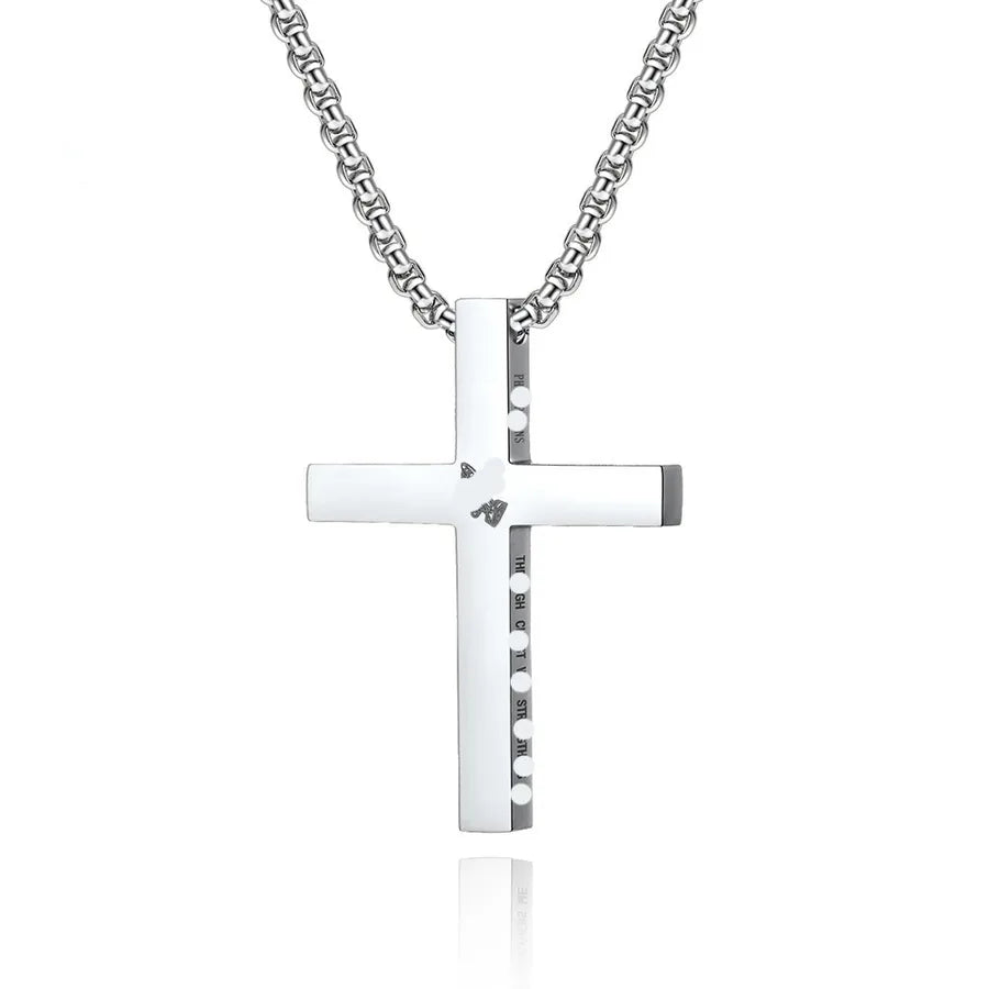 Hip-Hop Retro Cross 304 Stainless Steel Polishing Men's Pendant Necklace