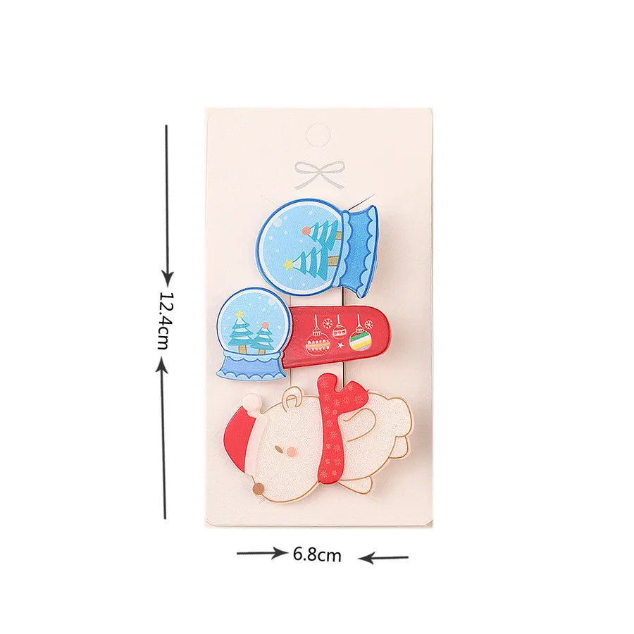 New Style Christmas Cartoon Acrylic Duckbill Hair Clip Sweet Cute Princess Hair Accessory Bangs Hair Clip Girl's Hair Ornament