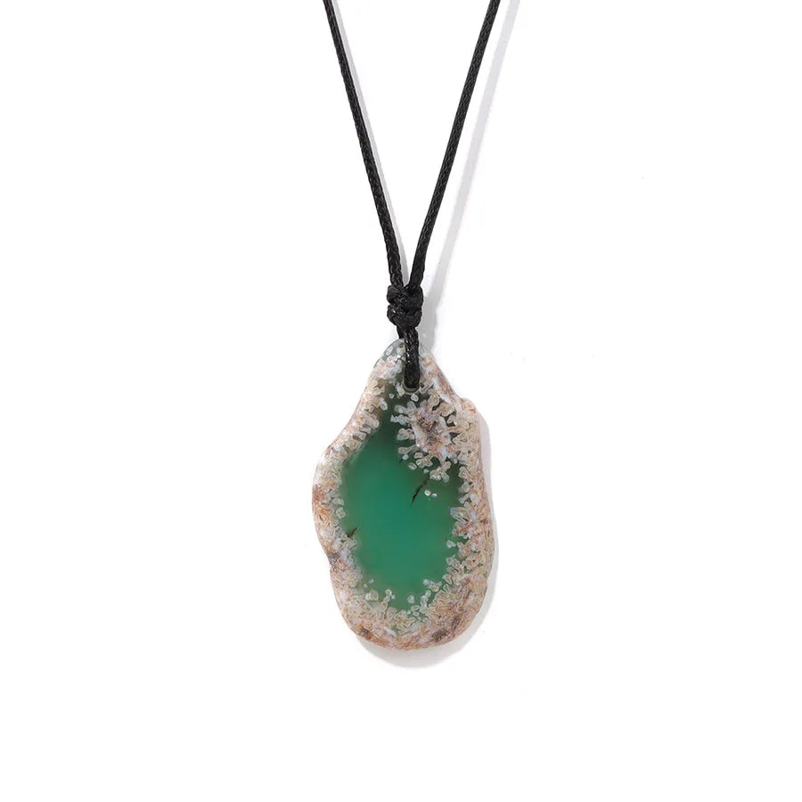 stone agate piece necklace energy stone irregular shape pendant simple pendant birthstone necklace wholesale