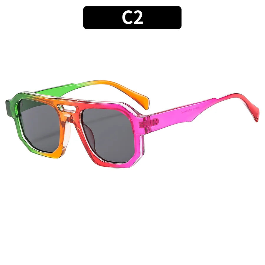 Casual Solid Color Ac Square Full Frame Men's Sunglasses
