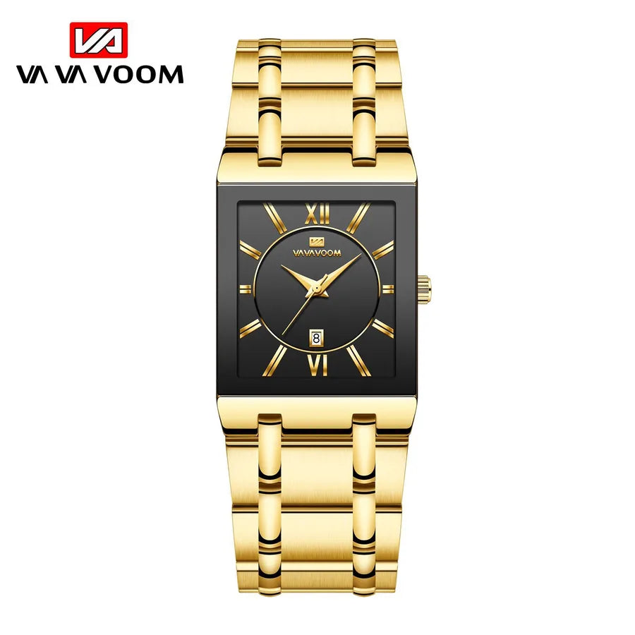 business geometric double side snaps quartz men's watches