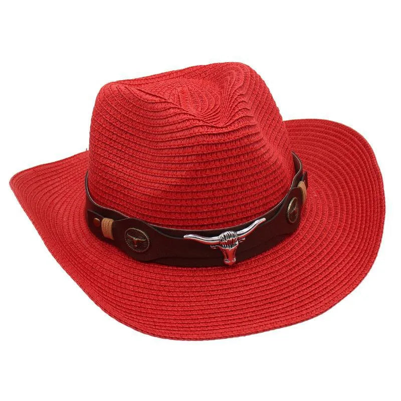 Women's Retro Ethnic Style Solid Color Crimping Straw Hat