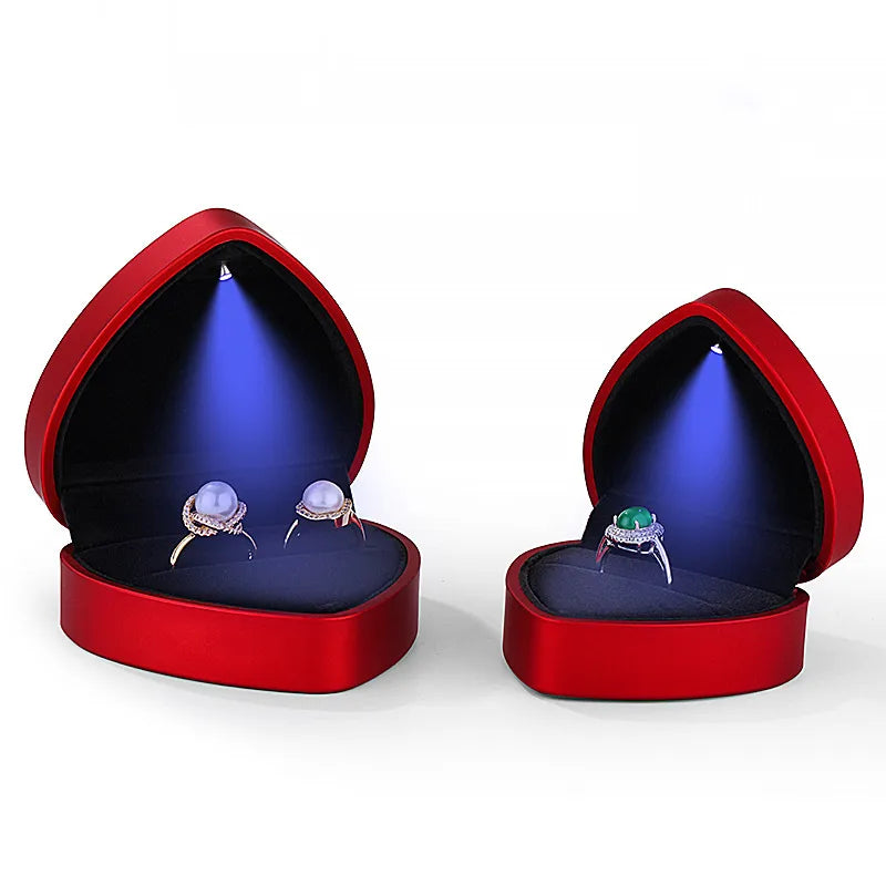 simple style classic style heart shape solid color plastic jewelry boxes