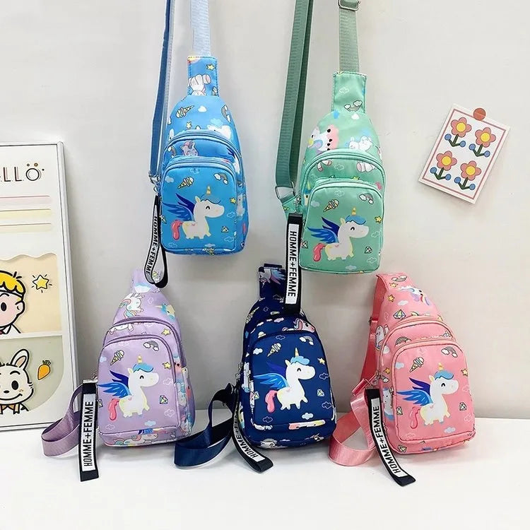 Kid'S Nylon Cartoon  Cute Oval Zipper Fanny Pack