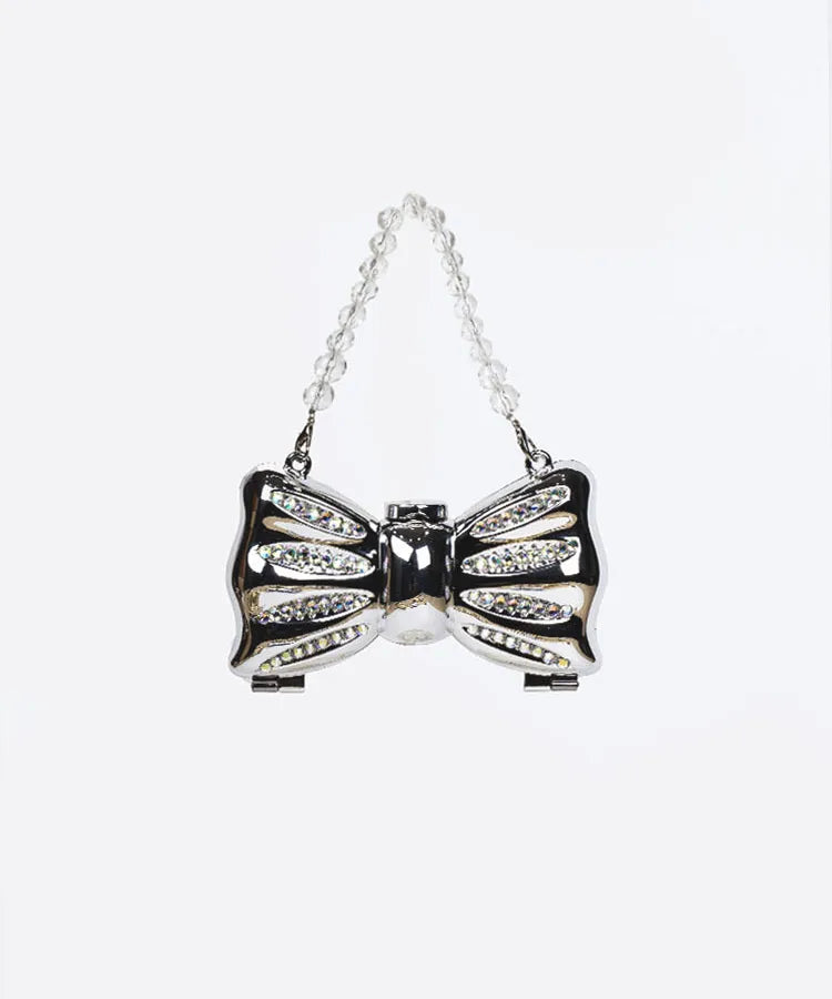 Women's Acrylic Bow Knot Elegant Streetwear Bow Type Lock clasp Shoulder Bag Handbag Box bag