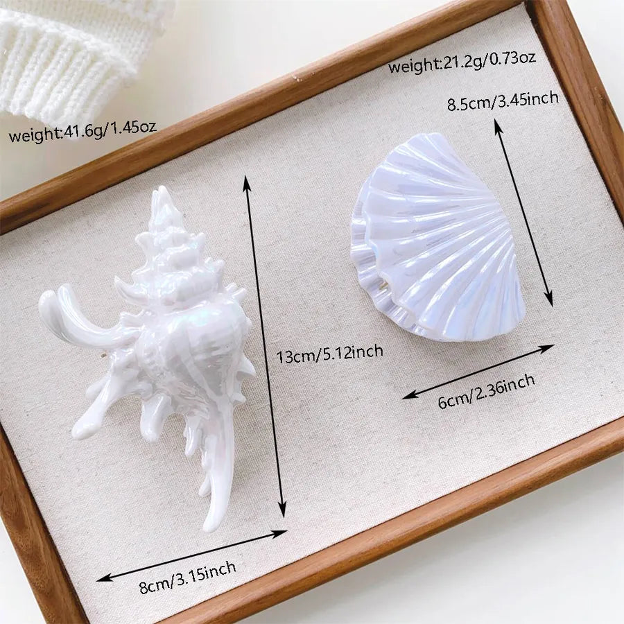 Summer Beach Vacation Style Shell Shark Hair Claw Acrylic Material Holiday Headwear Women's Hair Accessories Ocean Series