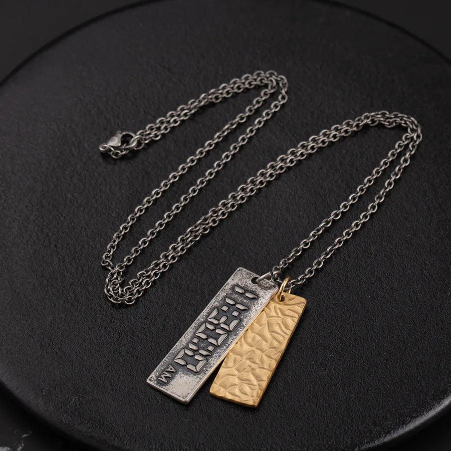 Casual Hip-Hop Retro Letter Number 304 Stainless Steel Polishing Plating Three-dimensional 18K Gold Plated Silver Plated Men's Pendant Necklace
